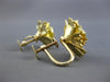ANTIQUE LARGE .60CT DIAMOND 14KT YELLOW GOLD 3D FLOWER SCREWBACK EARRINGS #26760