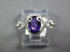 ESTATE .88CT DIAMOND & AAA AMETHYST 14K WHITE GOLD 3D OVAL & ROUND INFINITY RING