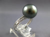 LARGE .07CT DIAMOND & AAA TAHITIAN PEARL 14KT WHITE GOLD CLASSIC ENGAGEMENT RING