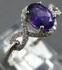 ESTATE .88CT DIAMOND & AAA AMETHYST 14K WHITE GOLD 3D OVAL & ROUND INFINITY RING