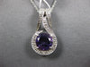1.80CT DIAMOND & AAA AMETHYST 14KT WHITE GOLD 3D ROUND FILIGREE FLOATING PENDANT
