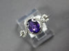 ESTATE .88CT DIAMOND & AAA AMETHYST 14K WHITE GOLD 3D OVAL & ROUND INFINITY RING