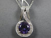 1.80CT DIAMOND & AAA AMETHYST 14KT WHITE GOLD 3D ROUND FILIGREE FLOATING PENDANT