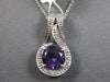 1.80CT DIAMOND & AAA AMETHYST 14KT WHITE GOLD 3D ROUND FILIGREE FLOATING PENDANT