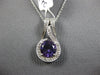 1.80CT DIAMOND & AAA AMETHYST 14KT WHITE GOLD 3D ROUND FILIGREE FLOATING PENDANT