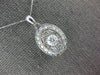 ESTATE 1.0CT DIAMOND 14K WHITE GOLD 3D ROUND CLUSTER OVAL FUN FLOATING PENDANT