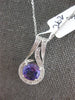 1.80CT DIAMOND & AAA AMETHYST 14KT WHITE GOLD 3D ROUND FILIGREE FLOATING PENDANT
