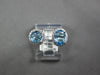ESTATE 1.70CT DIAMOND & AAA BLUE TOPAZ 14KT WHITE GOLD OVAL & ROUND TENSION RING