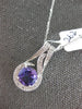 1.80CT DIAMOND & AAA AMETHYST 14KT WHITE GOLD 3D ROUND FILIGREE FLOATING PENDANT