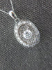 ESTATE 1.0CT DIAMOND 14K WHITE GOLD 3D ROUND CLUSTER OVAL FUN FLOATING PENDANT
