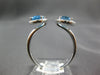 ESTATE 1.70CT DIAMOND & AAA BLUE TOPAZ 14KT WHITE GOLD OVAL & ROUND TENSION RING