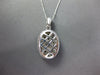 ESTATE 1.0CT DIAMOND 14K WHITE GOLD 3D ROUND CLUSTER OVAL FUN FLOATING PENDANT