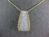ESTATE LARGE 1.0CT DIAMOND 14KT YELLOW GOLD 3D ELONGATED PAVE BEADED FUN PENDANT