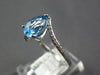 ESTATE 1.18CT DIAMOND & AAA BLUE TOPAZ 14KT WHITE GOLD 3D CRISS CROSS FUN RING