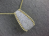 ESTATE LARGE 1.0CT DIAMOND 14KT YELLOW GOLD 3D ELONGATED PAVE BEADED FUN PENDANT