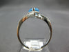 ESTATE 1.18CT DIAMOND & AAA BLUE TOPAZ 14KT WHITE GOLD 3D CRISS CROSS FUN RING