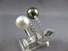 .60CT DIAMOND & AAA TAHITIAN & SOUTH SEA PEARL 18KT WHITE GOLD CRISS CROSS RING