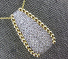 ESTATE LARGE 1.0CT DIAMOND 14KT YELLOW GOLD 3D ELONGATED PAVE BEADED FUN PENDANT