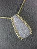 ESTATE LARGE 1.0CT DIAMOND 14KT YELLOW GOLD 3D ELONGATED PAVE BEADED FUN PENDANT