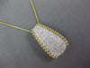 ESTATE LARGE 1.0CT DIAMOND 14KT YELLOW GOLD 3D ELONGATED PAVE BEADED FUN PENDANT