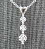ESTATE .06CT DIAMOND 14KT WHITE GOLD 3 STONE JOURNEY HEART LOVE PENDANT #26769