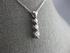ESTATE .06CT DIAMOND 14KT WHITE GOLD 3 STONE JOURNEY HEART LOVE PENDANT #26769