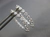 .95CT DIAMOND 18K WHITE GOLD 3D OVAL INSIDE OUT SHARE PRONG HOOP HUGGIE EARRINGS