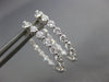 .95CT DIAMOND 18K WHITE GOLD 3D OVAL INSIDE OUT SHARE PRONG HOOP HUGGIE EARRINGS