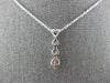 ESTATE .06CT DIAMOND 14KT WHITE GOLD 3 STONE JOURNEY HEART LOVE PENDANT #26769