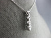ESTATE .06CT DIAMOND 14KT WHITE GOLD 3 STONE JOURNEY HEART LOVE PENDANT #26769