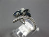 ESTATE .92CT DIAMOND & AAA SAPPHIRE 14KT WHITE GOLD 3D CRISS CROSS LEAF RING