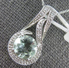 1.75CT DIAMOND & AAA GREEN AMETHYST 14KT WHITE GOLD 3D FILIGREE FLOATING PENDANT