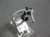 ESTATE .92CT DIAMOND & AAA SAPPHIRE 14KT WHITE GOLD 3D CRISS CROSS LEAF RING
