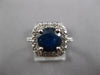 ESTATE 2.92 DIAMOND & AAA SAPPHIRE 14K WHITE GOLD 3D HALO ENGAGEMENT RING #27107