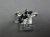 ESTATE .92CT DIAMOND & AAA SAPPHIRE 14KT WHITE GOLD 3D CRISS CROSS LEAF RING