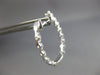 .95CT DIAMOND 18K WHITE GOLD 3D OVAL INSIDE OUT SHARE PRONG HOOP HUGGIE EARRINGS