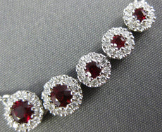 .97CT DIAMOND & RUBY 18K WHITE GOLD 5 STONE SIDEWAY JOURNEY BY THE YARD NECKLACE