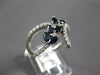 ESTATE .92CT DIAMOND & AAA SAPPHIRE 14KT WHITE GOLD 3D CRISS CROSS LEAF RING