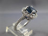 ESTATE 2.92 DIAMOND & AAA SAPPHIRE 14K WHITE GOLD 3D HALO ENGAGEMENT RING #27107