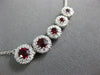 .97CT DIAMOND & RUBY 18K WHITE GOLD 5 STONE SIDEWAY JOURNEY BY THE YARD NECKLACE