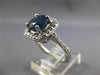 ESTATE 2.92 DIAMOND & AAA SAPPHIRE 14K WHITE GOLD 3D HALO ENGAGEMENT RING #27107