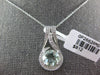 1.75CT DIAMOND & AAA GREEN AMETHYST 14KT WHITE GOLD 3D FILIGREE FLOATING PENDANT