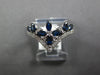 1.23CT DIAMOND & AAA SAPPHIRE 14K WHITE GOLD ROUND & MARQUISE V SHAPE CROWN RING