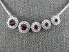 .97CT DIAMOND & RUBY 18K WHITE GOLD 5 STONE SIDEWAY JOURNEY BY THE YARD NECKLACE