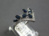 1.23CT DIAMOND & AAA SAPPHIRE 14K WHITE GOLD ROUND & MARQUISE V SHAPE CROWN RING