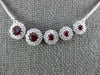 .97CT DIAMOND & RUBY 18K WHITE GOLD 5 STONE SIDEWAY JOURNEY BY THE YARD NECKLACE