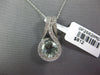 1.75CT DIAMOND & AAA GREEN AMETHYST 14KT WHITE GOLD 3D FILIGREE FLOATING PENDANT