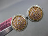 ESTATE LARGE 1.35CT WHITE & PINK DIAMOND 18KT ROSE GOLD CLUSTER CLIP ON EARRINGS