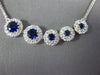 .97CT DIAMOND & AAA SAPPHIRE 18K WHITE GOLD 3D 5 STONE SIDEWAYS JOURNEY NECKLACE