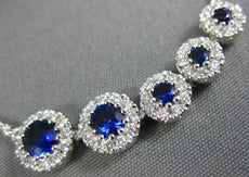 .97CT DIAMOND & AAA SAPPHIRE 18K WHITE GOLD 3D 5 STONE SIDEWAYS JOURNEY NECKLACE